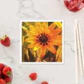 Serviette En Papier Papier photo à fleurs jaunes (En situation)