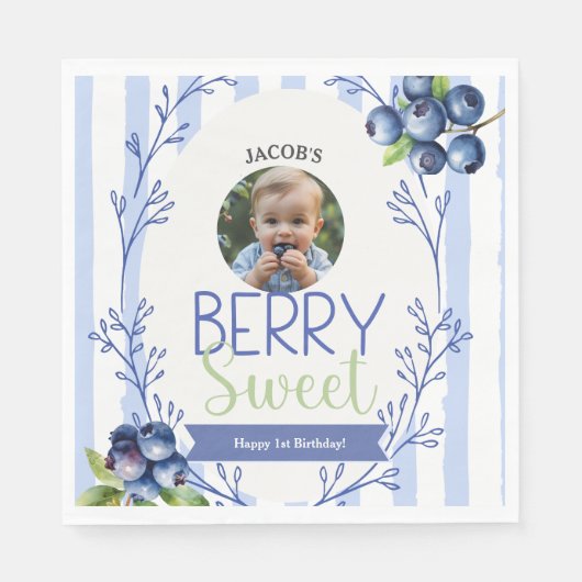 Serviette En Papier Papier photo Berry Sweet Anniversaire (Devant)