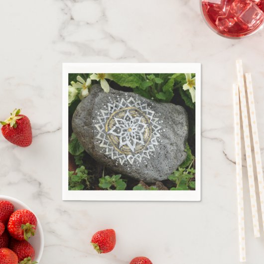 Serviette En Papier Papier photo Mandala Stone (En situation)