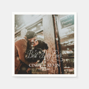 Serviette En Papier Papier photo Mariage personnalisé Best Day Ever