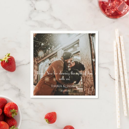 Serviette En Papier Papier photo Mariage personnalisé simple Napkin (En situation)