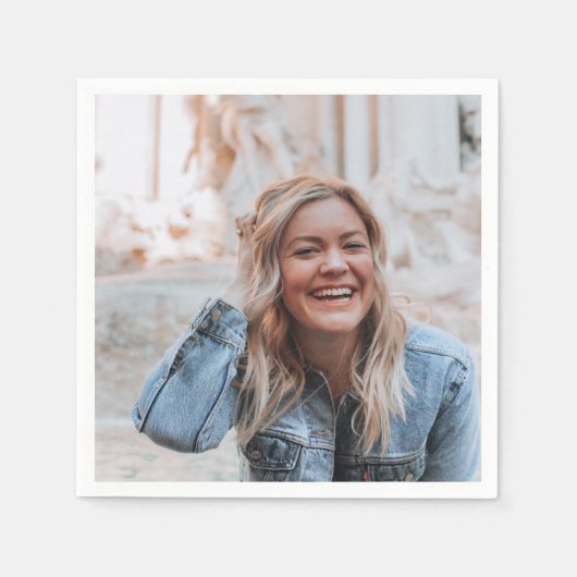 Serviette En Papier Papier photo personnalisé (Devant)