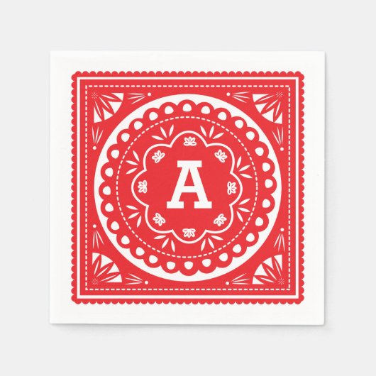 Serviette En Papier Papier Picado Papier serviettes - Rouge (Devant)