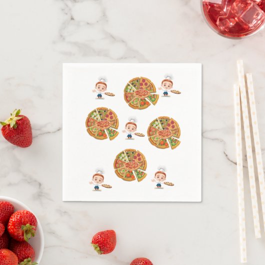 Serviette En Papier Papier, Pizza (En situation)