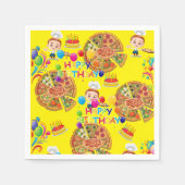 Serviette En Papier Papier, Pizza Joyeux Anniversaire (Devant)
