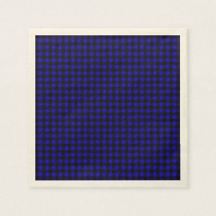 Serviette En Papier Papier Plaid Buffalo Bleu
