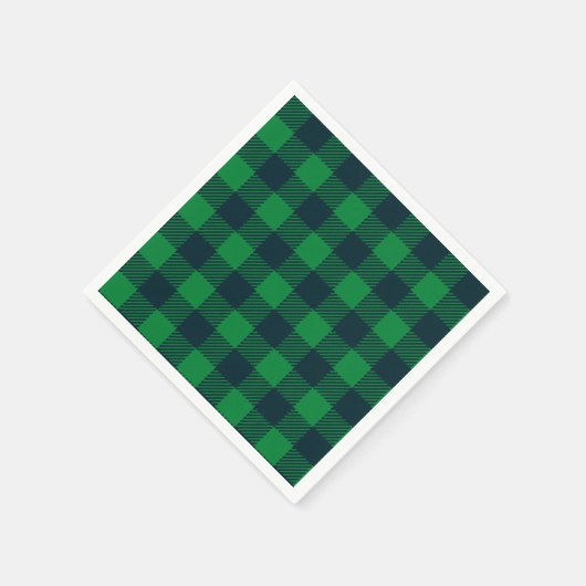 Serviette En Papier Papier plat à bison vert et bleu (Coin)