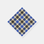 Serviette En Papier Papier plat bleu marine et noir Tartan (Coin)
