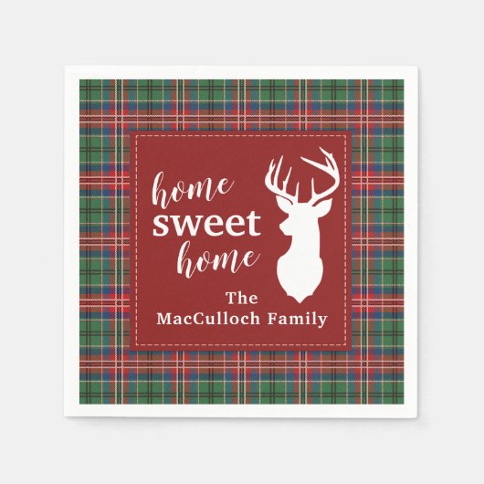 Serviette En Papier Papier plat personnalisé Tartan (Devant)