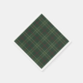 Serviette En Papier Papier plat vert foncé traditionnel (Coin)