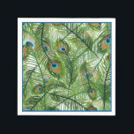 Serviette En Papier Papier Plumes Peacock-serviettes<br><div class="desc">Papier à serviette en blanc avec imprimé plumes paon. Customisez cet objet ou achetez tel quel. Image stock freepik.com</div>