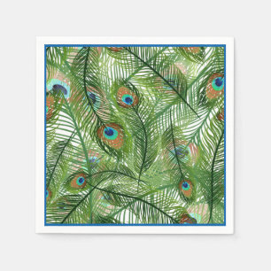 Serviette En Papier Papier Plumes Peacock-serviettes
