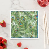 Serviette En Papier Papier Plumes Peacock-serviettes (En situation)