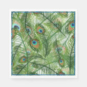 Serviette En Papier Papier Plumes Peacock-serviettes (Devant)
