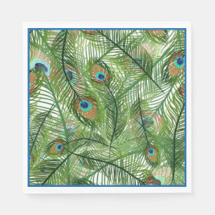 Serviette En Papier Papier Plumes Peacock-serviettes