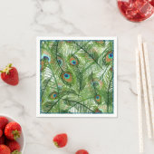 Serviette En Papier Papier Plumes Peacock-serviettes (En situation)
