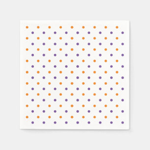 Serviette En Papier Papier pois blanc violet d'Halloween