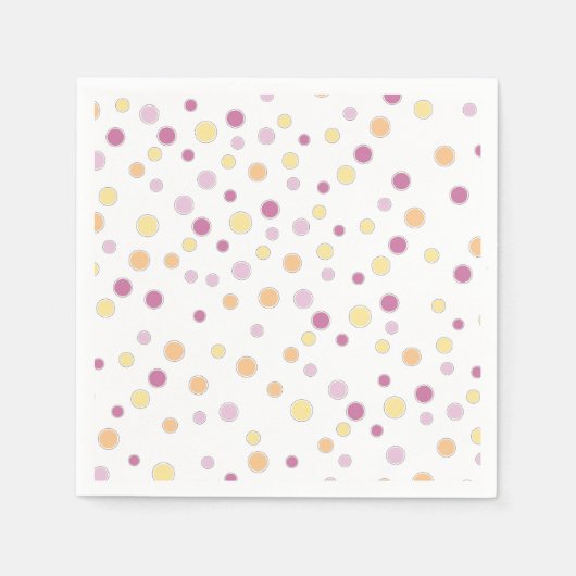 Serviette En Papier Papier Pois Pastel (Devant)