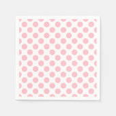 Serviette En Papier Papier Pois rose sur blanc grand format (Devant)