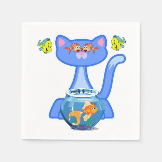 Serviette En Papier Papier, Poisson de chat (Devant)