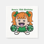 Serviette En Papier Papier Pom-pom girl vert serviettes (Devant)