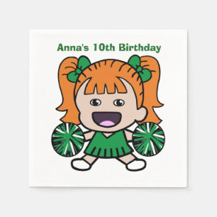 Serviette En Papier Papier Pom-pom girl vert serviettes