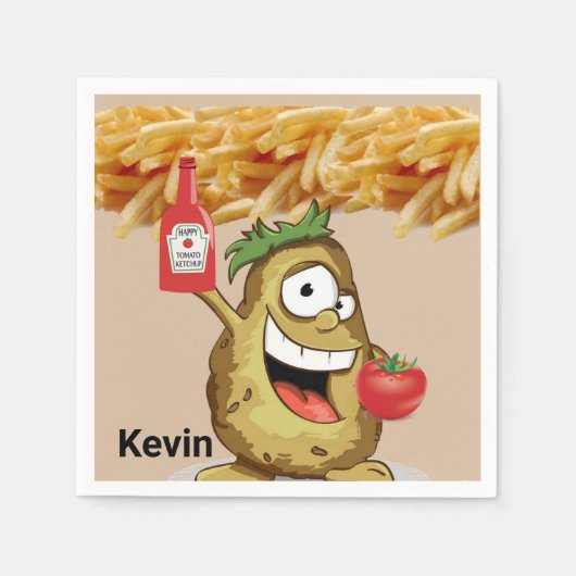 Serviette En Papier Papier, Pomme de terre, Fries, Tomate (Devant)