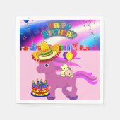 Serviette En Papier Papier, Pony Kittens Joyeux anniversaire (Devant)