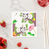 Serviette En Papier Papier, Possum Chicks Frog Floral (En situation)