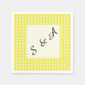 Serviette En Papier Papier - Pots jaunes avec initiales (Devant)