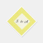 Serviette En Papier Papier - Pots jaunes avec initiales (Coin)