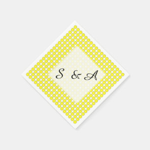 Serviette En Papier Papier - Pots jaunes avec initiales