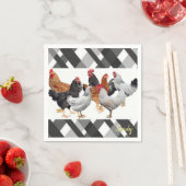 Serviette En Papier Papier, Poulet blanc noir (En situation)