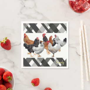 Serviette En Papier Papier, Poulet blanc noir