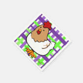 Serviette En Papier Papier, Poulet Poulet Violet Vert (Coin)