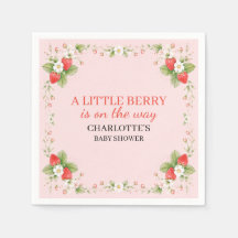 Papier pour Baby Shower A Little Berry Strawberry