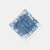 Serviette En Papier Papier pour Baby Shower Blanc Bleu Flocon de Neige (Coin)
