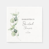 Serviette En Papier Papier pour Baby Shower Botanique d'Eucalyptus (Devant)