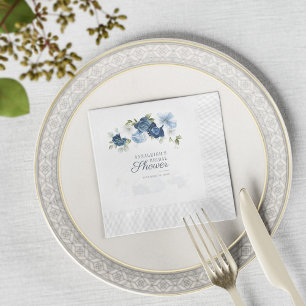 Serviette En Papier Papier pour Baby Shower Dusty Blue Greenery Eucaly