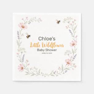 Serviette En Papier Papier pour Baby Shower Little Wildflower Bee