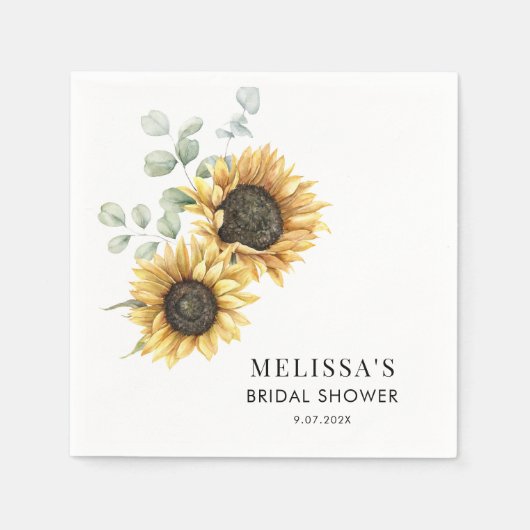 Serviette En Papier Papier pour Baby Shower Mariage Eucalyptus Tournes (Devant)