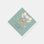 Serviette En Papier Papier pour Baby Shower Ourson Mignon Eucalyptus (Coin)