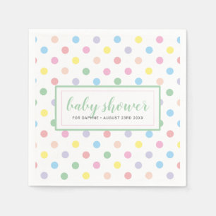 Serviette En Papier Papier pour Baby Shower Pastels Doux à Points