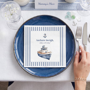 Serviette En Papier Papier pour Baby Shower sur le thème de bateau nau