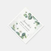 Serviette En Papier Papier pour Baby Shower Thème Feuillage d'Eucalypt (Coin)