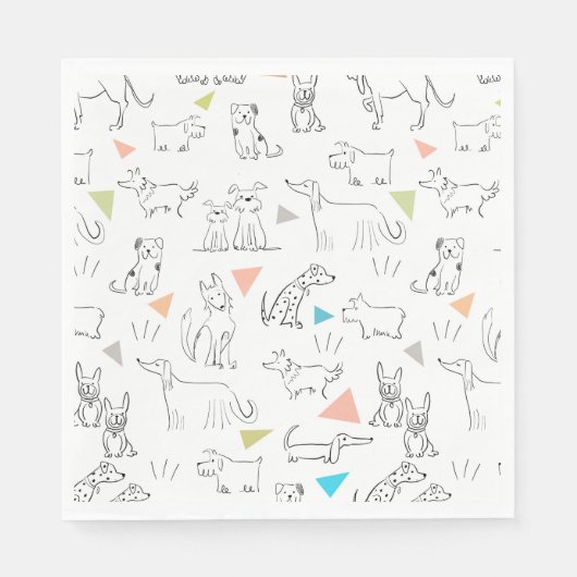 Serviette En Papier Papier pour chien de caniche triangle Pop (Devant)