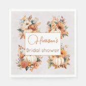 Serviette En Papier Papier pour douche de mariée rustique floral d'aut (Devant)