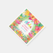 Serviette En Papier Papier pour Luau d'anniversaire de Flamant Tropica (Coin)