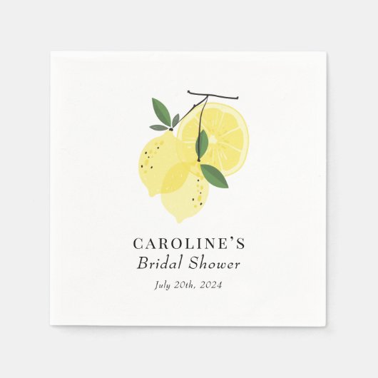 Serviette En Papier Papier principal citron jaune Napkin (Devant)