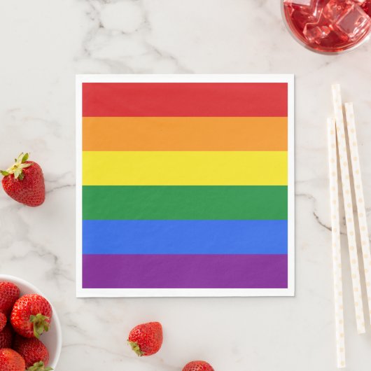 Serviette En Papier Papier Rainbow Flag (En situation)